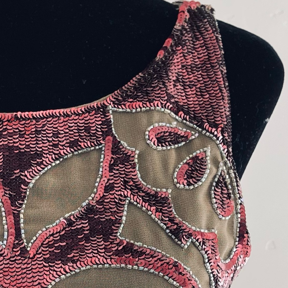 Needle & Thread Sequin Dress in Pink and Tan, Size 6 - Picture 16 of 16